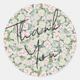 Adesivo Redondo Casamento de Embriões Florais Elegante