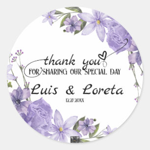 Adesivo Redondo Casamento de Escrituras Obrigado Sticker