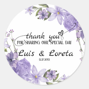 Adesivo Redondo Casamento de Escrituras Obrigado Sticker