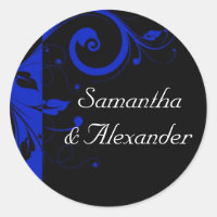Casamento de espiral azul preto/real