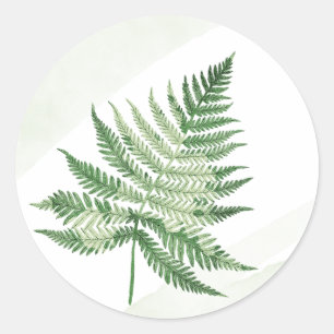 Adesivo Redondo Casamento de Fern Verde Minimalista