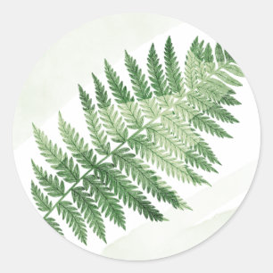 Adesivo Redondo Casamento de Fern Verde Minimalista