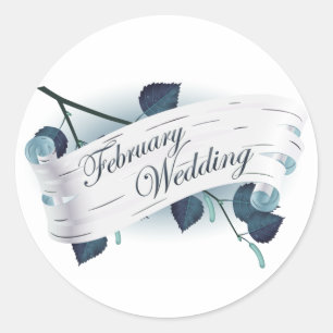 Adesivo Redondo Casamento de fevereiro : Folhas da temporada :