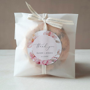 Adesivo Redondo Casamento de flor de cerejeira Sakura