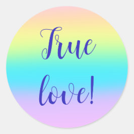 Adesivo Redondo Casamento de Gradiente Grande Pastel Rainbow