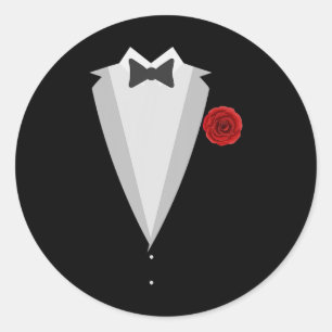 Adesivo Redondo Casamento de Groom Preto Torre Engraçado Solteiro