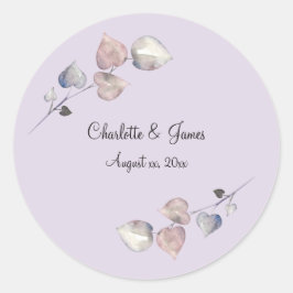 Adesivo Redondo Casamento de Heather Escocês Suave e Roxo