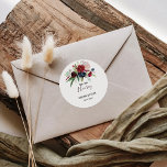 Adesivo Redondo Casamento de Hooray com Sip Sip Floral do Marinho<br><div class="desc">Este marinho floral moderno e burgundo,  viciado em casamento clássico,  é perfeito para um casamento elegante. A design apresenta flores vermelhas,  burladas,  marinhos,  roxas,  azuis e esbranquiçadas lindamente pintadas à mão e folhas verdes.</div>