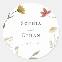 Adesivo Redondo Casamento de Leander Wildflower