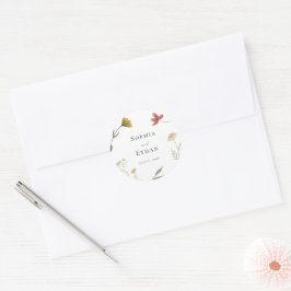 Adesivo Redondo Casamento de Leander Wildflower