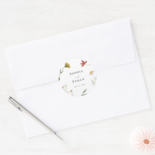 Adesivo Redondo Casamento de Leander Wildflower