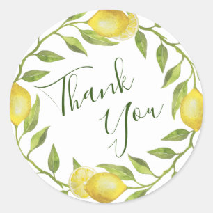Adesivo Redondo Casamento de limões e aquarelas doces
