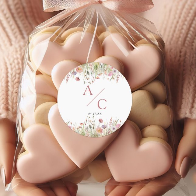 Adesivo Redondo Casamento de Luxury Dusty Pink (Criador carregado)