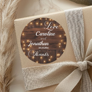 Adesivo Redondo Casamento de Luzes Russas de Madeira Marrom