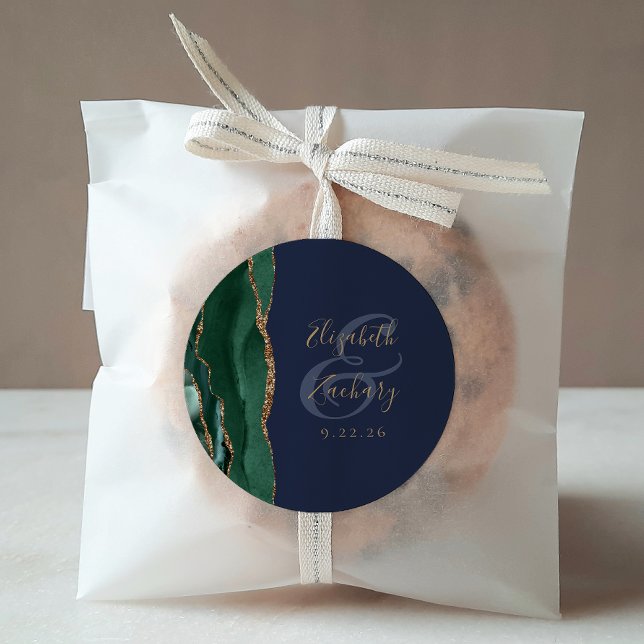 Adesivo Redondo Casamento de Marinho Dourado Emerald Green do Scri (Criador carregado)