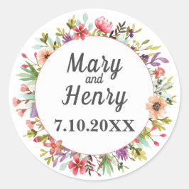 Adesivo Redondo Casamento de Melancia-d'Água