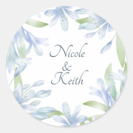 Adesivo Redondo Casamento de Molas Azuis