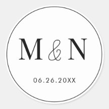 Casamento de Monograma Branco e Preto