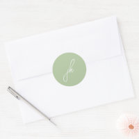 Casamento de Monograma em Script Verde Safira Eleg