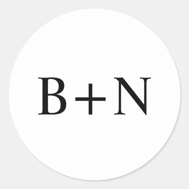 Adesivo Redondo Casamento de Monograma Personalizado Minimalista C (Frente)