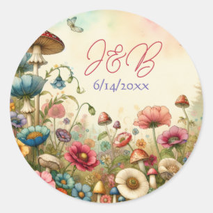 Adesivo Redondo Casamento de Núcleo de Algodão Personalizado