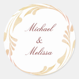 Adesivo Redondo Casamento de Outono Enrolado