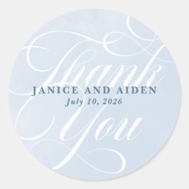 Adesivo Redondo Casamento de Paisagem de Encantamento de Aquarelas