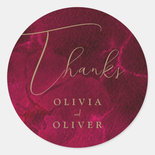 Adesivo Redondo Casamento de Passão Burgundy (Frente)