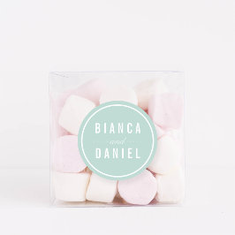 Adesivo Redondo Casamento de Pastéis Pale Aqua