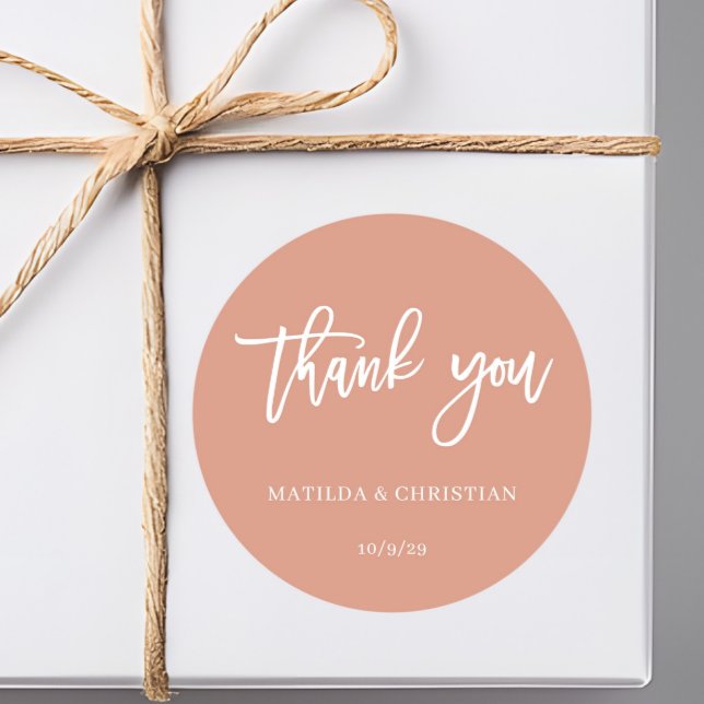 Adesivo Redondo Casamento de Peach minimalista (Criador carregado)