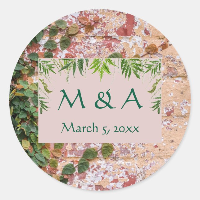 Adesivo Redondo Casamento de Pincéis com a Ivy Verde (Frente)