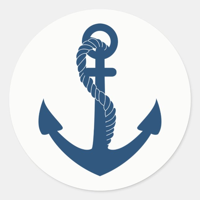 Adesivo Redondo Casamento de praia Marinho Azul de Ancoragem Náuti (Frente)