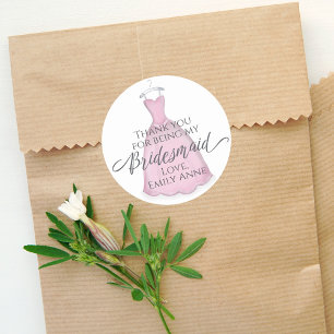 Adesivo Redondo Casamento de presentes Bonito de Bridesmaid