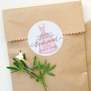 Adesivo Redondo Casamento de presentes Bonito de Bridesmaid