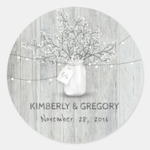 Casamento de Respiração de Mason Jar Baby, Rustic 