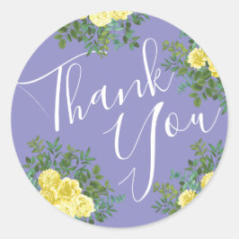 Adesivo Redondo Casamento de Rosa Amarelo e Pergueiro Púrpura