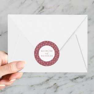 Adesivo Redondo Casamento de Rosa do Deserto Botânico Minimalista 