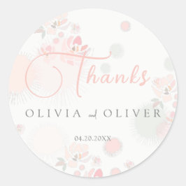 Adesivo Redondo Casamento de Rosas de chá suave