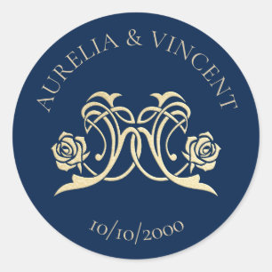 Adesivo Redondo Casamento de Rosas Reais Medieval