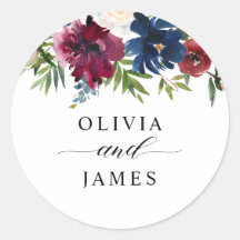 Casamento de Script Chic Floral Vermelho marinho A