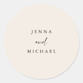 Adesivo Redondo Casamento de Script de Cerca de Luz Elegante