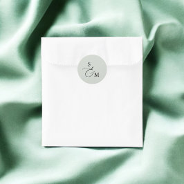 Adesivo Redondo Casamento de Script Monograma Ampersand