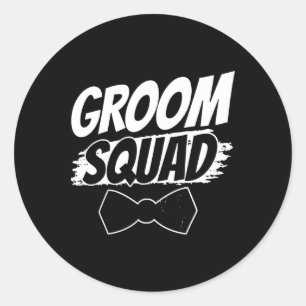Adesivo Redondo Casamento de Solteiro do Partido Groom Squad Sayin