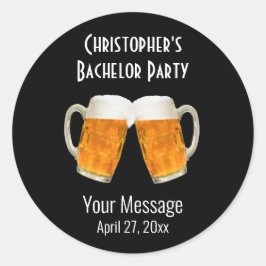 Adesivo Redondo Casamento de solteiro favorece cerveja