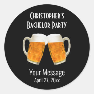 Adesivo Redondo Casamento de solteiro favorece cerveja