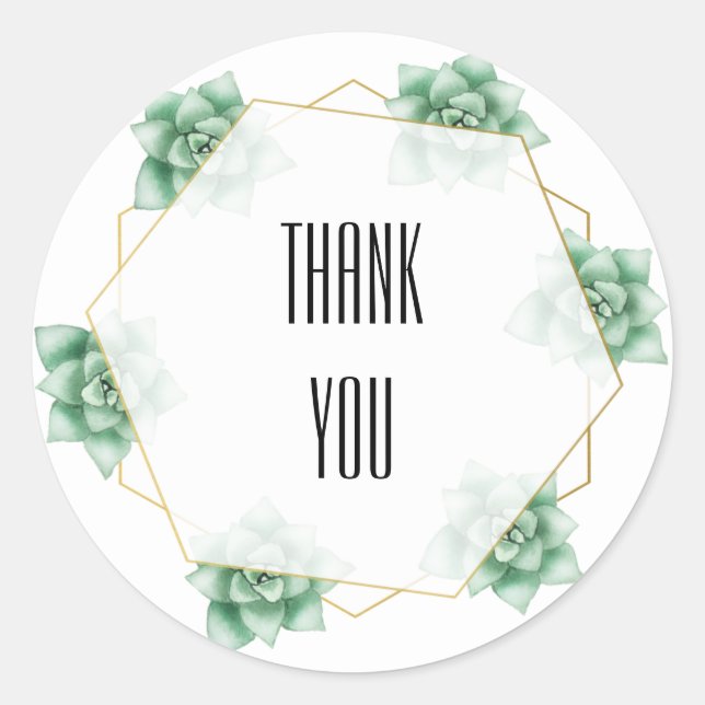 Adesivo Redondo Casamento de Suculentas do Deserto (Frente)