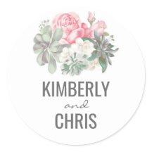 Casamento de Suculentes Florais Buquê e Rosas Rosa