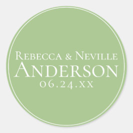 Adesivo Redondo Casamento de Texto Simples Elegante Moderno