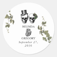Casamento de Til Death Gothic Heart Floral Skulls