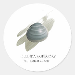 Adesivo Redondo Casamento de Traço Clam Watercolor